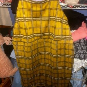 Yellow Plaid Knit Skirt